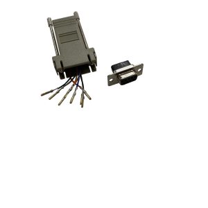 RJ45 Female to DB9 Female Serial RS232 Modular Adapter-Gray