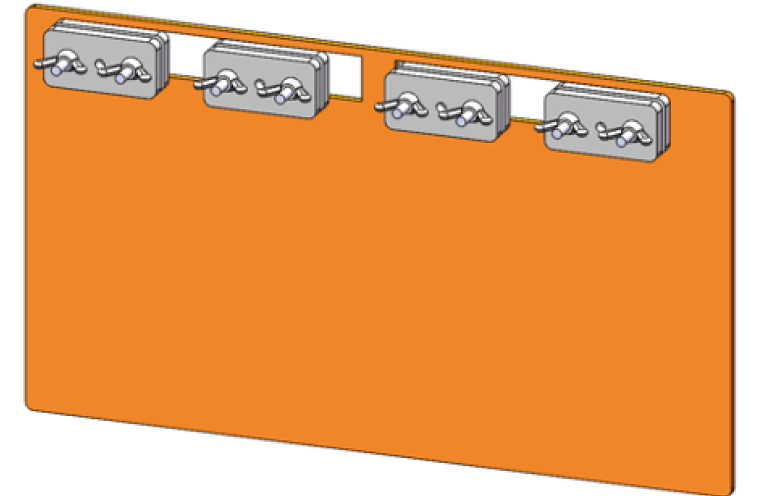 arbin 200 a, 2 channel pouch cell tabs on same side battery holder