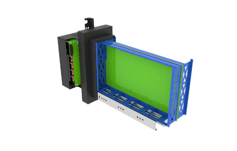 arbin 200 a, 4 channel pouch prismatic cell tabs on opposite side battery tray