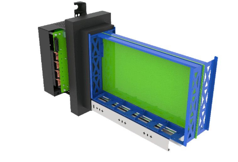 arbin 400 a, 2 channel pouch prismatic cell tabs on same side battery tray