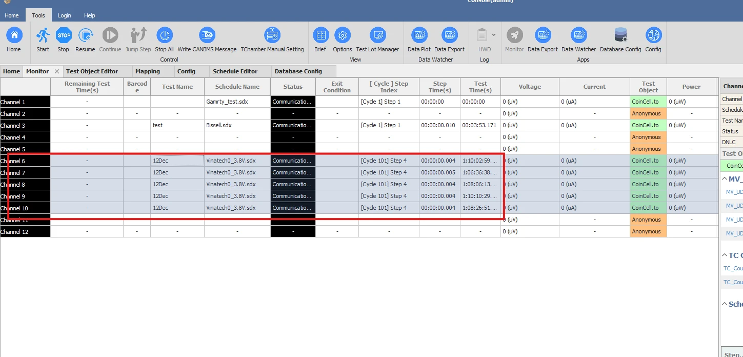 how to plot potential vs current graph by arbin data watcher 12